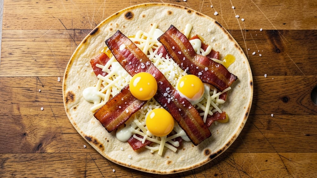 Bacon Egg and Cheese Quesadilla Recipe: Crispy Tortilla with Smoky Bacon Bites