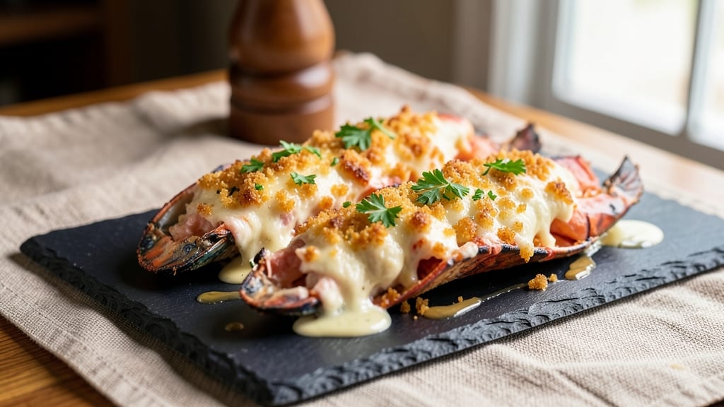 Baked Cheese Lobster Recipe: Crispy Breadcrumb Top With Buttery Lobster Filling