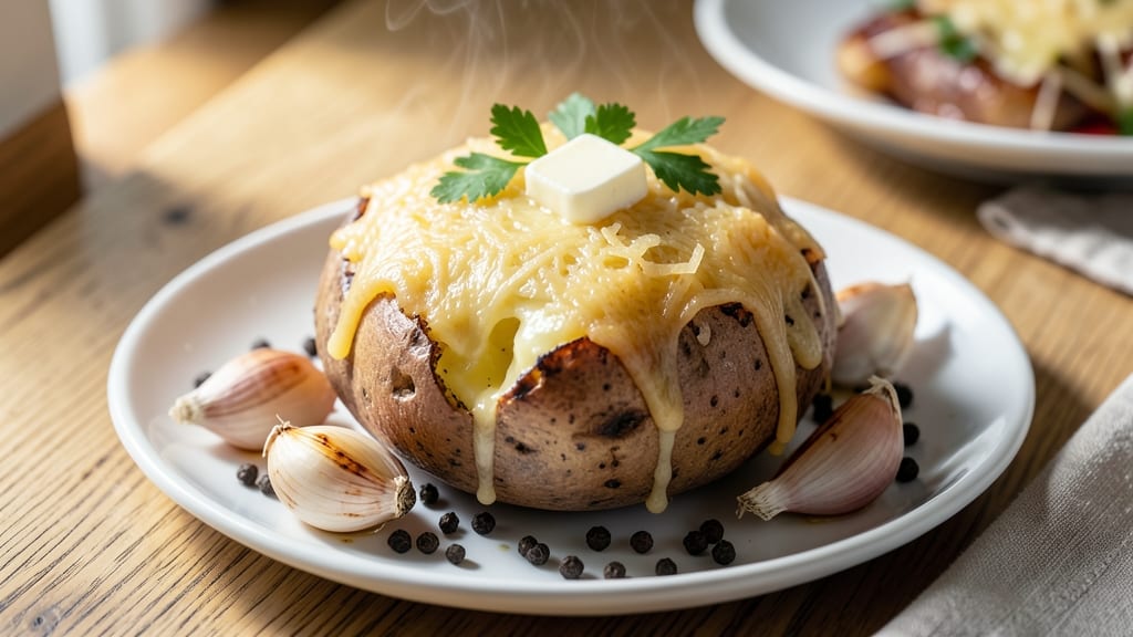 Baked Potato Parmesan Cheese Recipe: Crispy Top, Stringy Pull-Apart Cheese Rivers