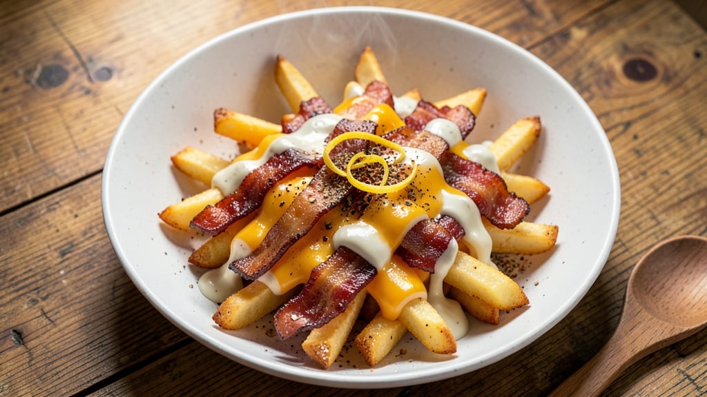 Bacon Ranch Cheese Fries Recipe: Crispy Potato Bites with Smoky Bacon Bits