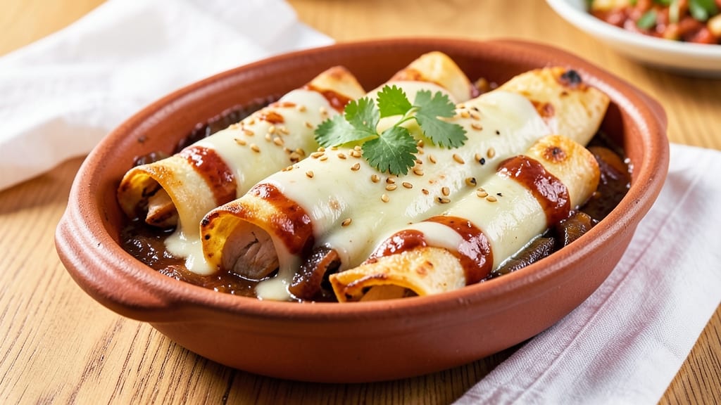 Authentic Mexican Cheese and Onion Enchiladas Recipe: Crispy Tortilla Shells With Melty Queso Oaxaca Rivers