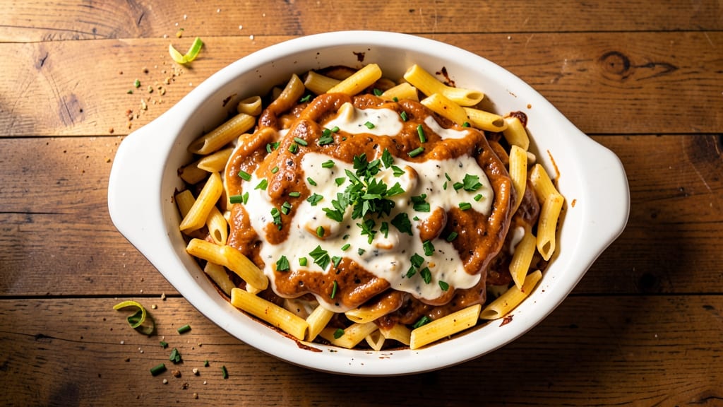 Baked Boursin Cheese Pasta Recipe: Herbed Garlic Crust Over Melty Creaminess
