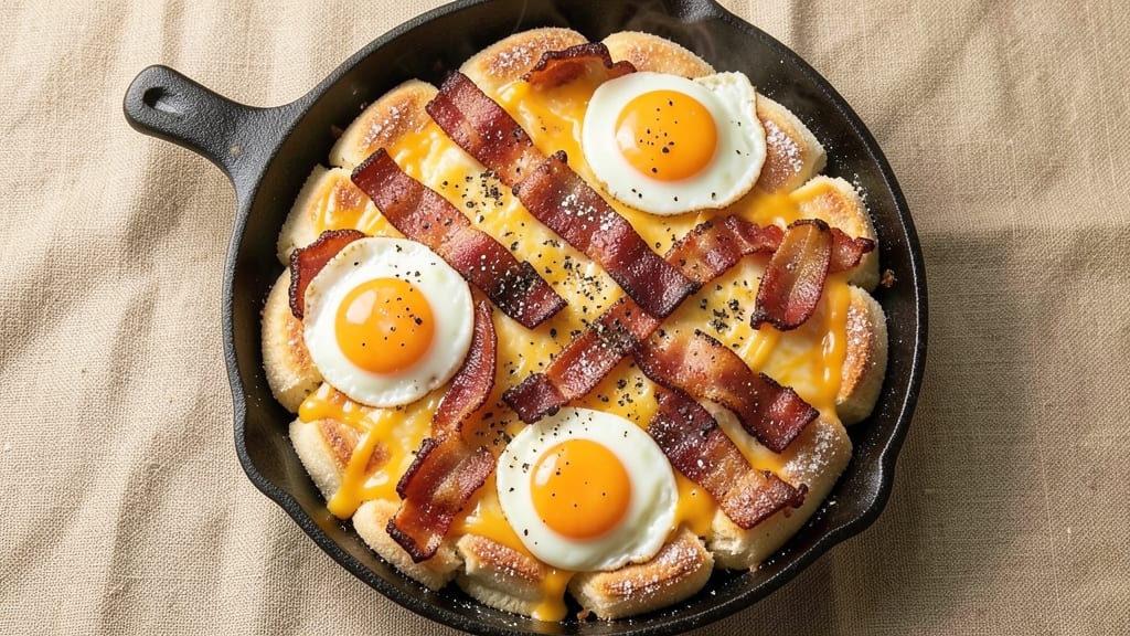 Bacon Egg and Cheese Biscuit Casserole Recipe: Crispy Crown, Gooey Pull-Apart Magic