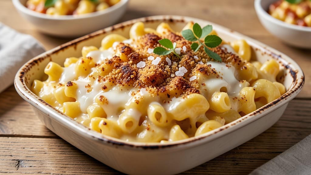 Baked Creamy Mac and Cheese Recipe with Bread Crumbs: Crispy Crown, Gooey Pull-Apart Magic