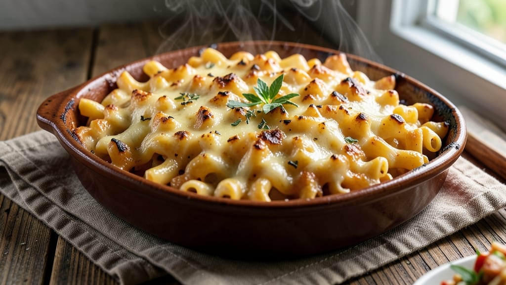 Baled Mac N Cheese Recipe: Double-Creamed Cheese Sauce With Crispy Breaded Topping
