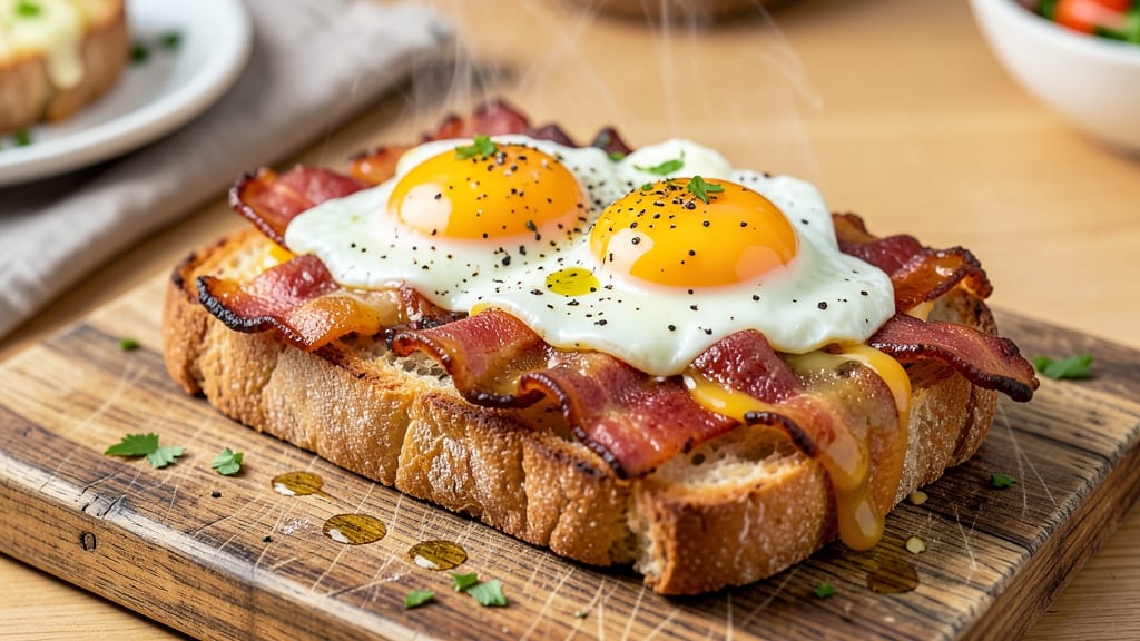 Bacon Egg and Cheese Bread Recipe: Crispy Toasted Layers With Runny Yolk Magic
