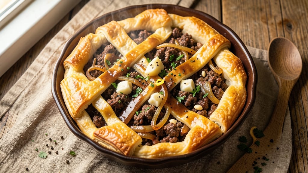 Beef and Cheese Pies Recipe: Flaky Pastry Cradles Savory Meat and Melted Cheese Rivers