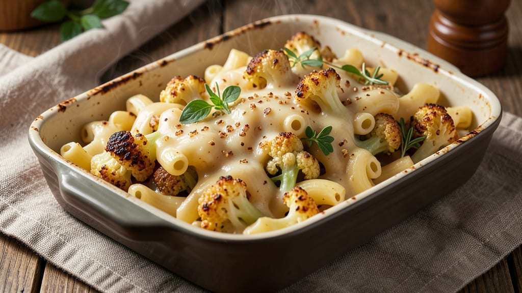 Baked Cauliflower Mac and Cheese Recipe: Crispy Top, Silky Cheese Rivers