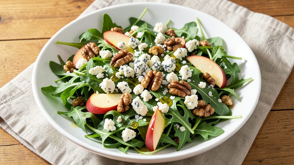 Arugula Blue Cheese Salad Recipe: Peppery Greens With Tangy Crunch