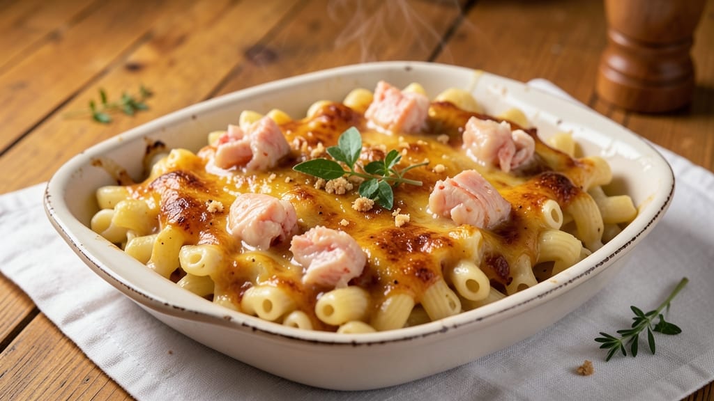 Baked Crab Macaroni and Cheese Recipe: Sweet Butter and Old Bay Crunch Top