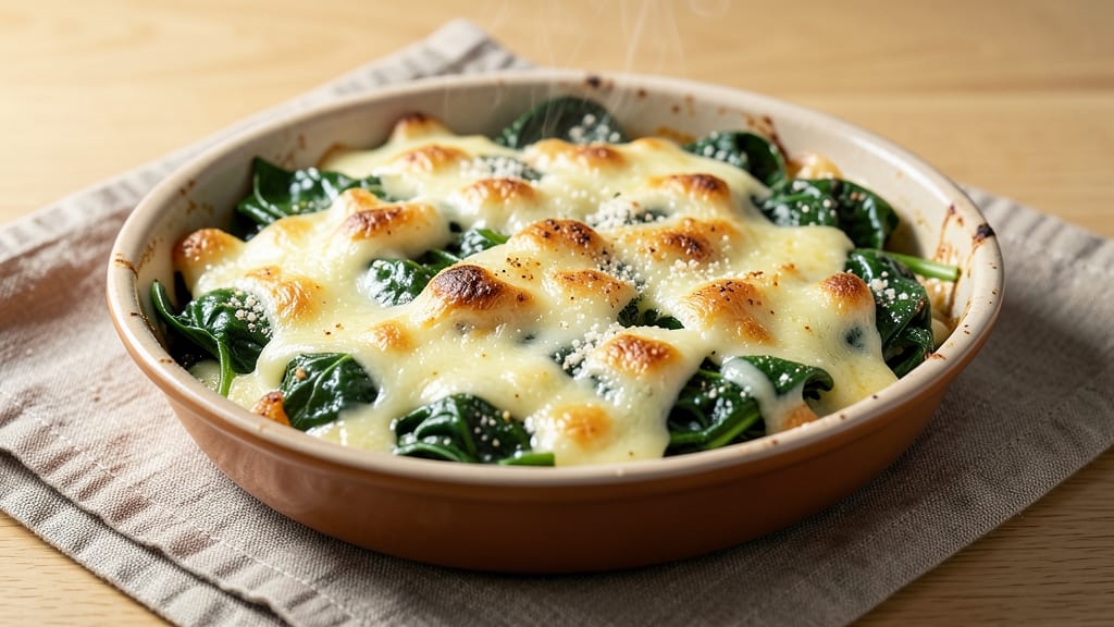 Baked Spinach and Cheese Recipe: Golden Crust, Silky Cheese Pulls