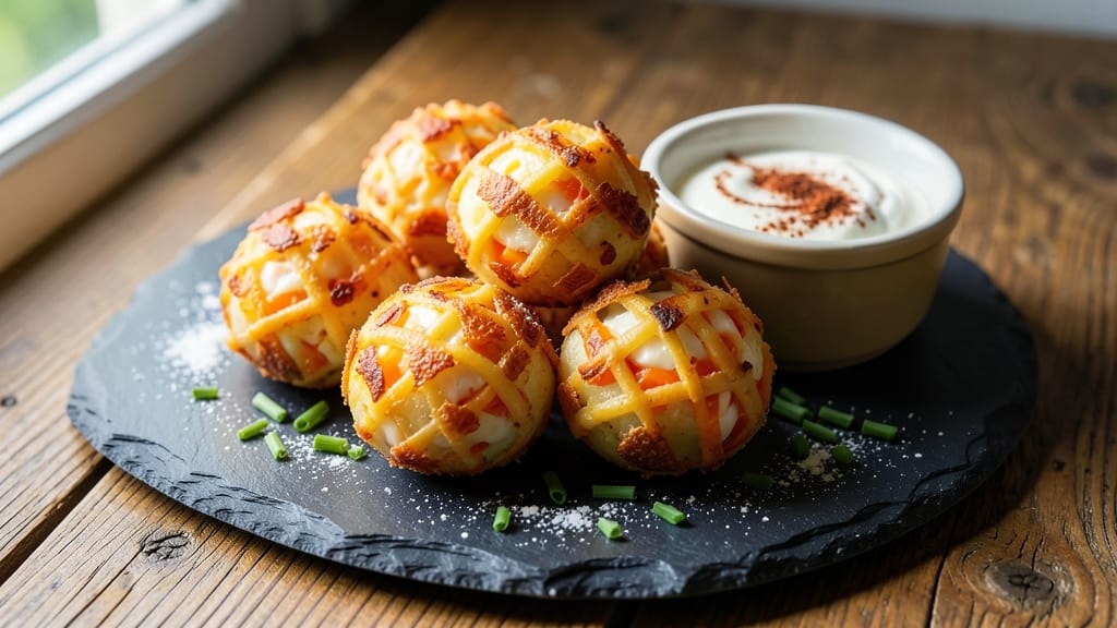 Baked Potato Cheese Balls Recipe: Golden Crusts With Pull-Apart Cheese Rivers