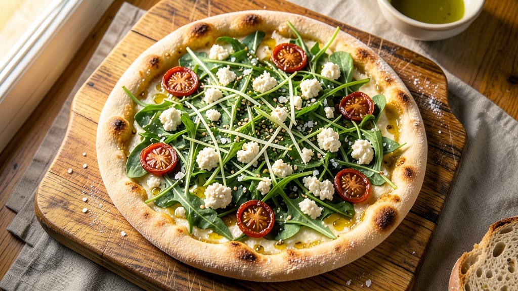 Arugula Goat Cheese Pizza Recipe: Peppery Greens and Tangy Crisp in 20 Minutes
