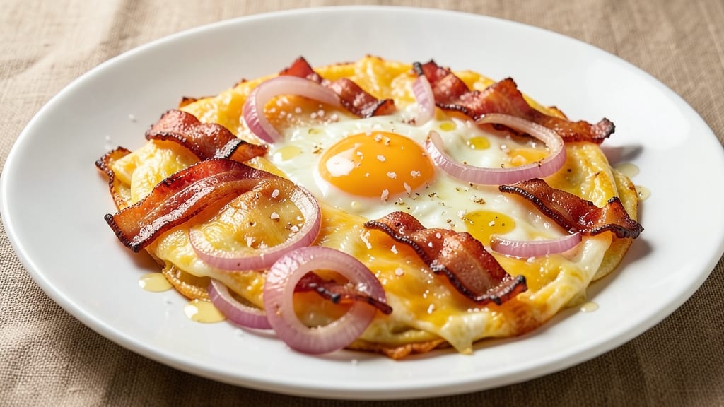 Bacon Cheese Onion Omelette Recipe: Crispy Edges and Savory Layers in 10 Minutes