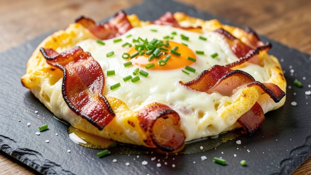 Bacon Egg Cheese Omelet Recipe: Crispy Edges and Runny Yolk Rivers
