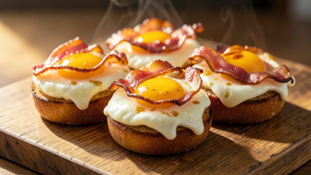 Bacon, Egg, and Cheese Sliders Recipe: Crispy Bites with Melty Centers Stacked High