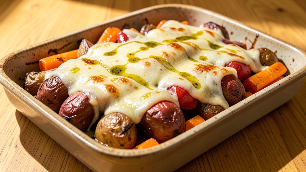 Baked Vegetables and Cheese Recipe: Roasted Roots With Golden Cheese Crust