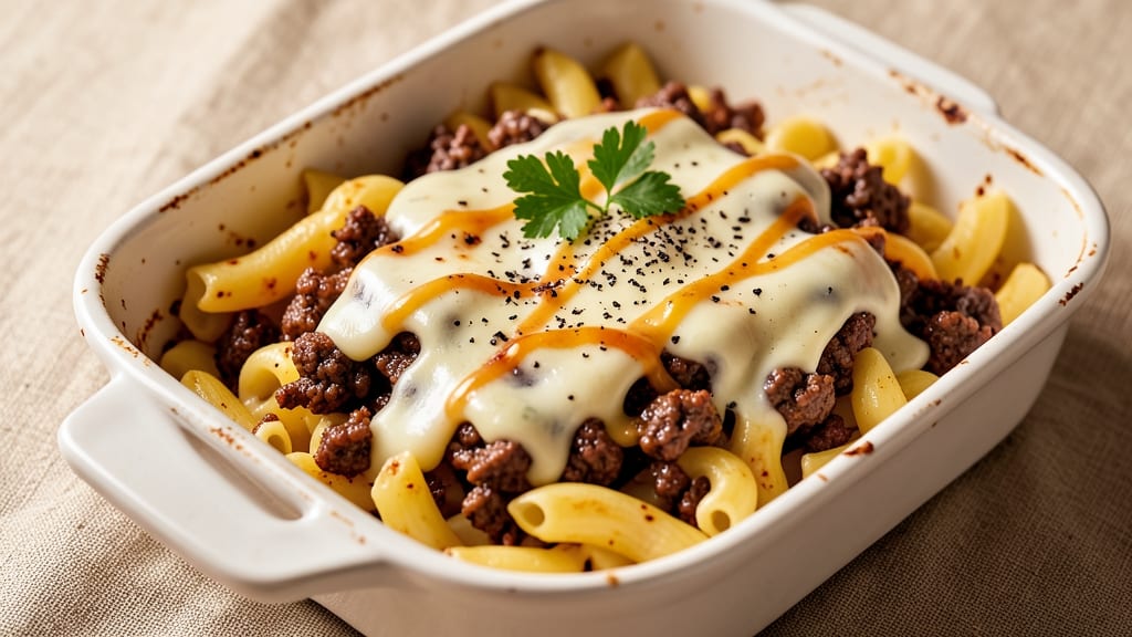Baked Macaroni and Cheese Recipe with Ground Beef: One-Pan Hearty Dinner With Meat and Cheese Fusion