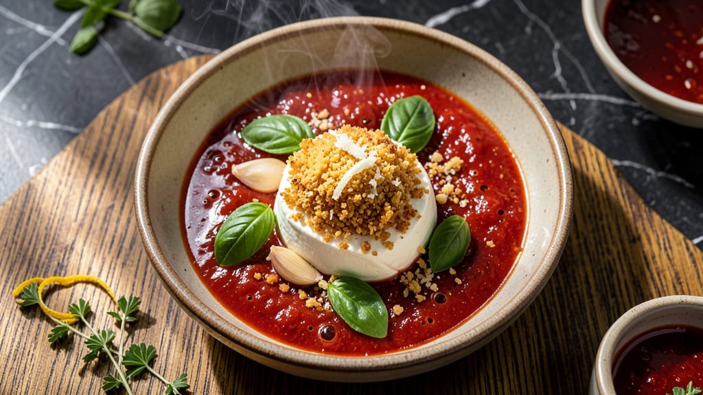 Baked Goat Cheese and Marinara Recipe: Crispy Top, Velvety Pull-Apart Bites