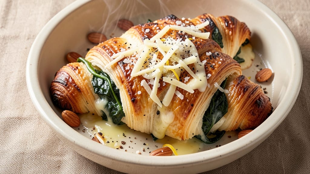 Au Bon Pain Spinach and Cheese Croissant Recipe: Flaky Layers With Herbed Cheese and Fresh Greens
