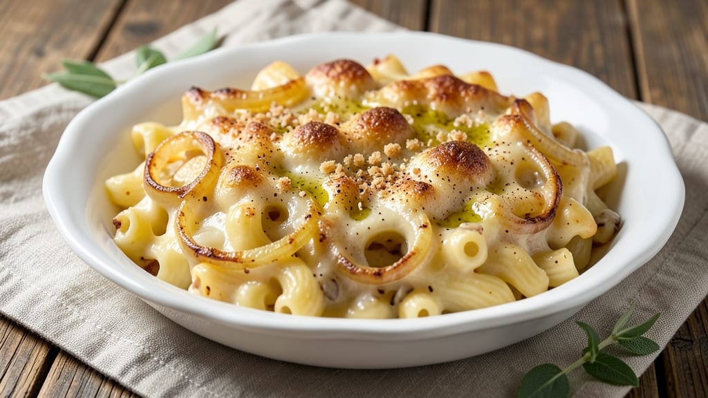 Baked Mac Snd Cheese Recipe: Crispy Breadcrumb Crown Over Melty Potato Bites