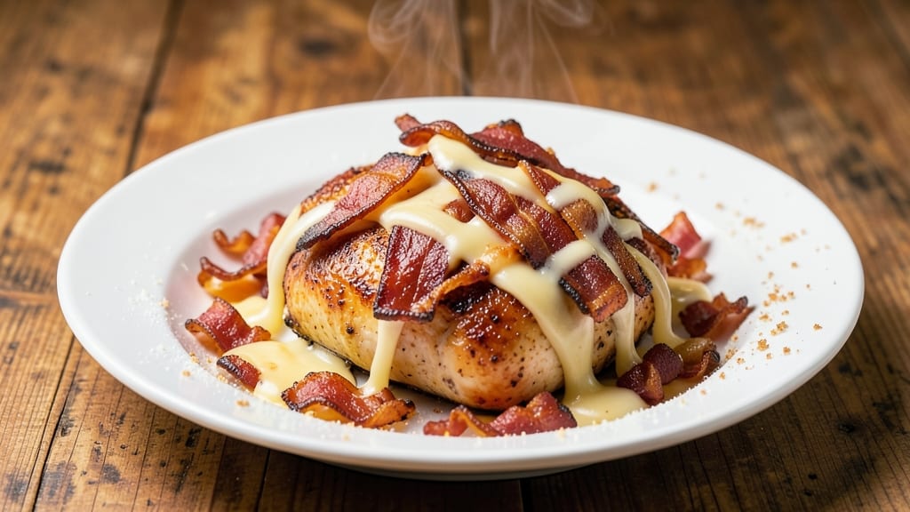 Baked Chicken With Bacon And Cheese Recipe: Crispy Top, Smoky Bacon, Melty Streaks