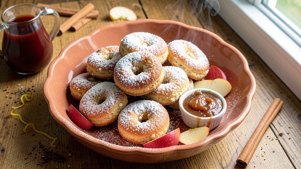 Apple Cider Cottage Cheese Donuts Recipe: Spiced Apple Cider Glaze Over Tangy Bites