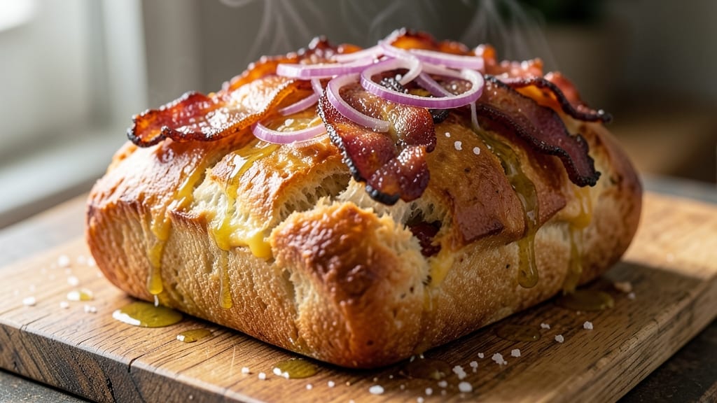Bacon, Cheese, and Onion Bread Recipe: Triple-Layered Crunch With Smoky-Sweet Bite