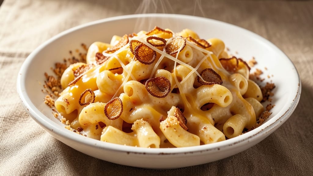 Alton Brown's Mac and Cheese Reloaded Recipe: Smoky Cheddar and Crispy Breadcrust Crunch