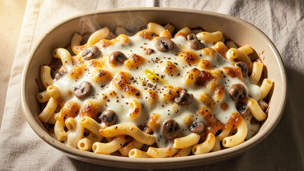 Baked Macaroni and Cheese Recipe with Cream of Mushroom Soup: Umami-Deep Crispy Top and Velvety Pull-Apart