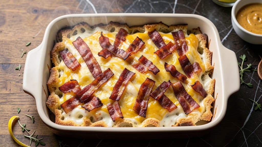 Bacon Cheese Casserole Recipe: Smoky Crisp Top With Gooey Pull-Apart Layers