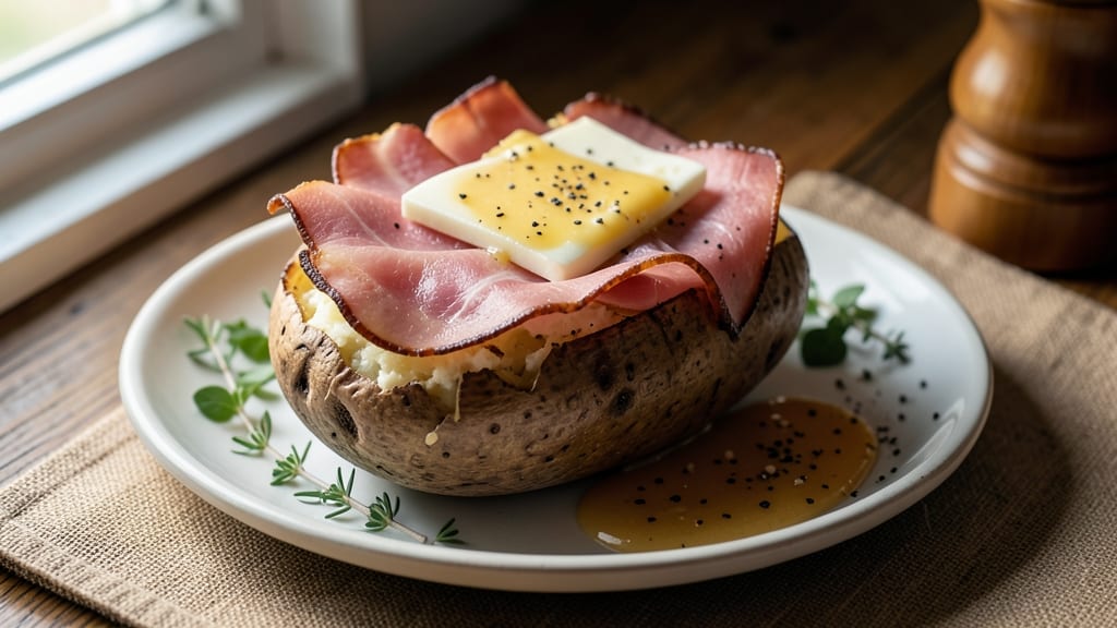 Baked Potato With Ham and Cheese Recipe: Crispy Top, Melty Layers, Ready in 30 Minutes