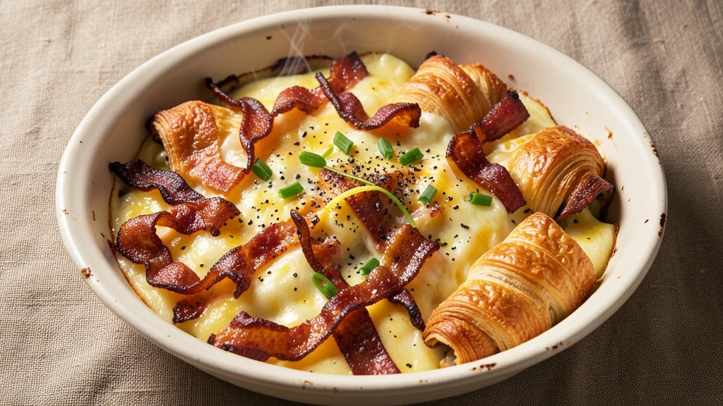 Bacon, Egg, and Cheese Croissant Casserole Recipe: Triple-Layered Crunch With Smoky Cheddar