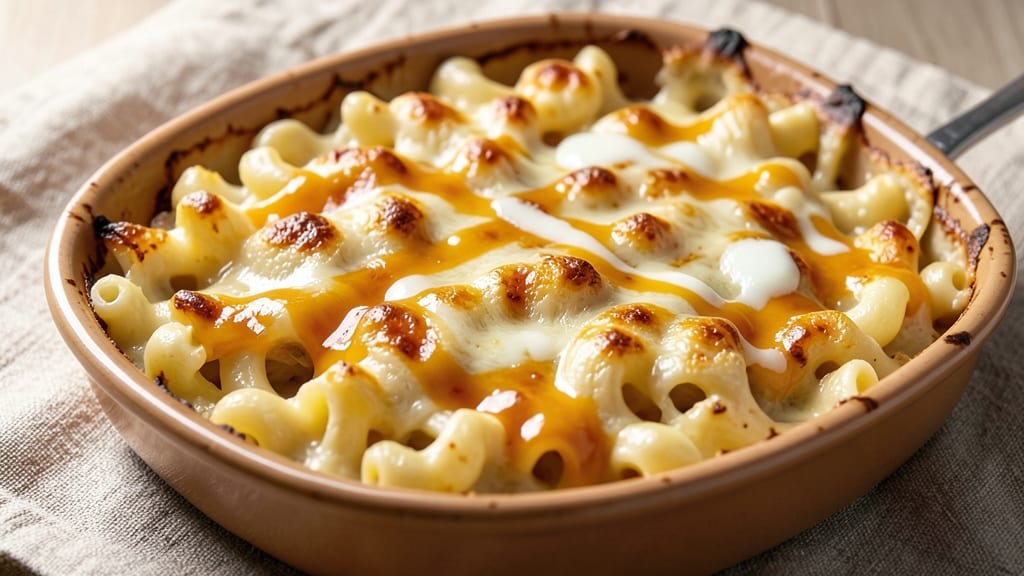 Baked Mac and Cheese Recipe with Cheddar and Gruyere: Crispy Top, Nutty Pull-Apart Richness