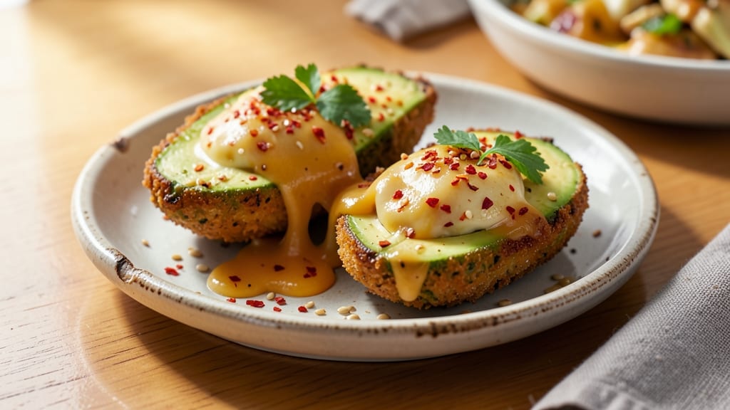 Avocado and Cheese Recipe: Crispy-Topped Bites With Creamy Avocado Heart