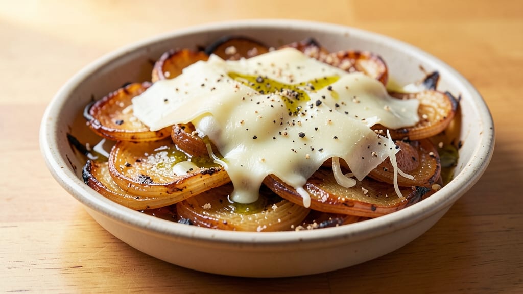 Baked Onion and Parmesan Cheese Recipe: Golden Crust, Nutty Cheese Rivers